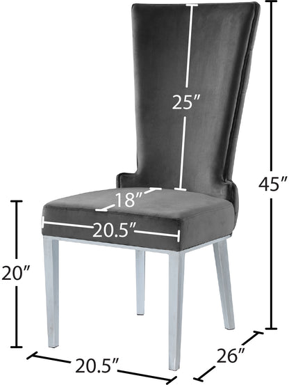 Roy Grey Velvet Dining Chair C