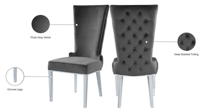 Roy Grey Velvet Dining Chair C