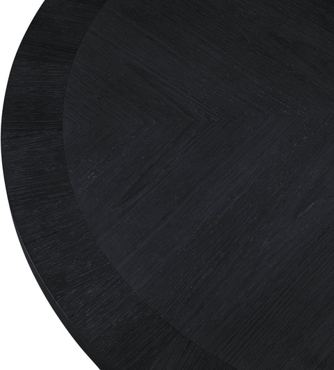 Willow 60" Black Solid Wood and Oak Veneer Dining Table, 1 Piece