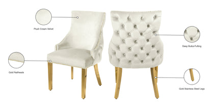 Luna Cream Velvet Dining Chair C