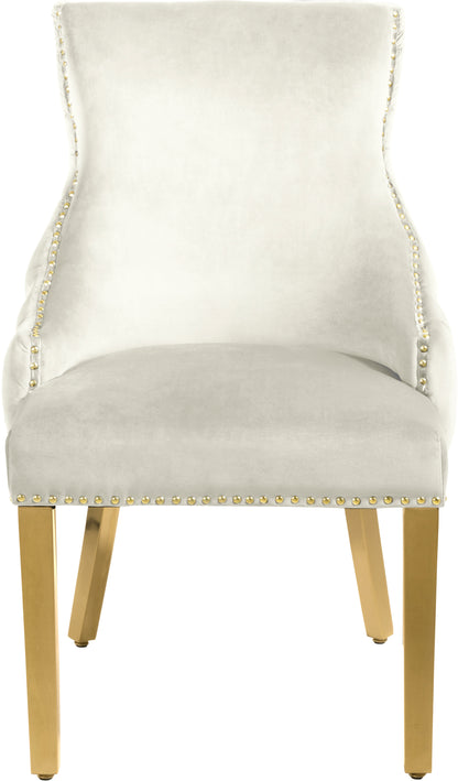 Luna Cream Velvet Dining Chair C