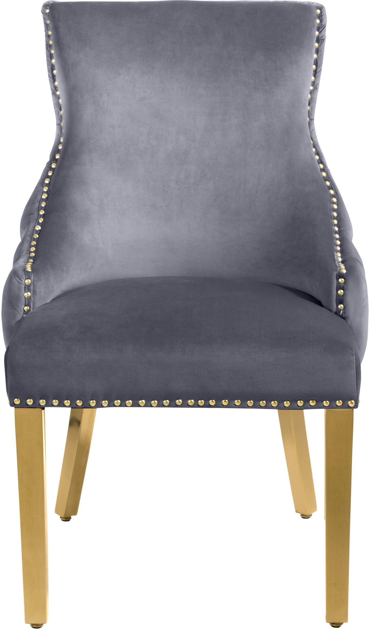 luna grey velvet dining chair c