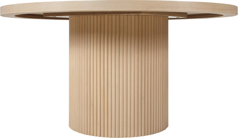 Willow 60" Natural Solid Wood and Oak Veneer Dining Table, 1 Piece