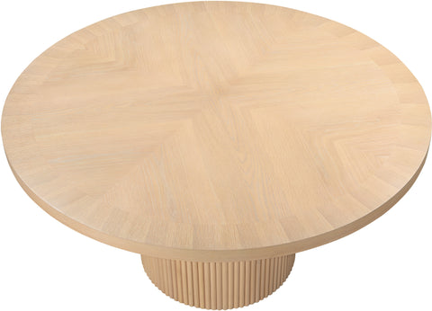 Willow 60" Natural Solid Wood and Oak Veneer Dining Table, 1 Piece