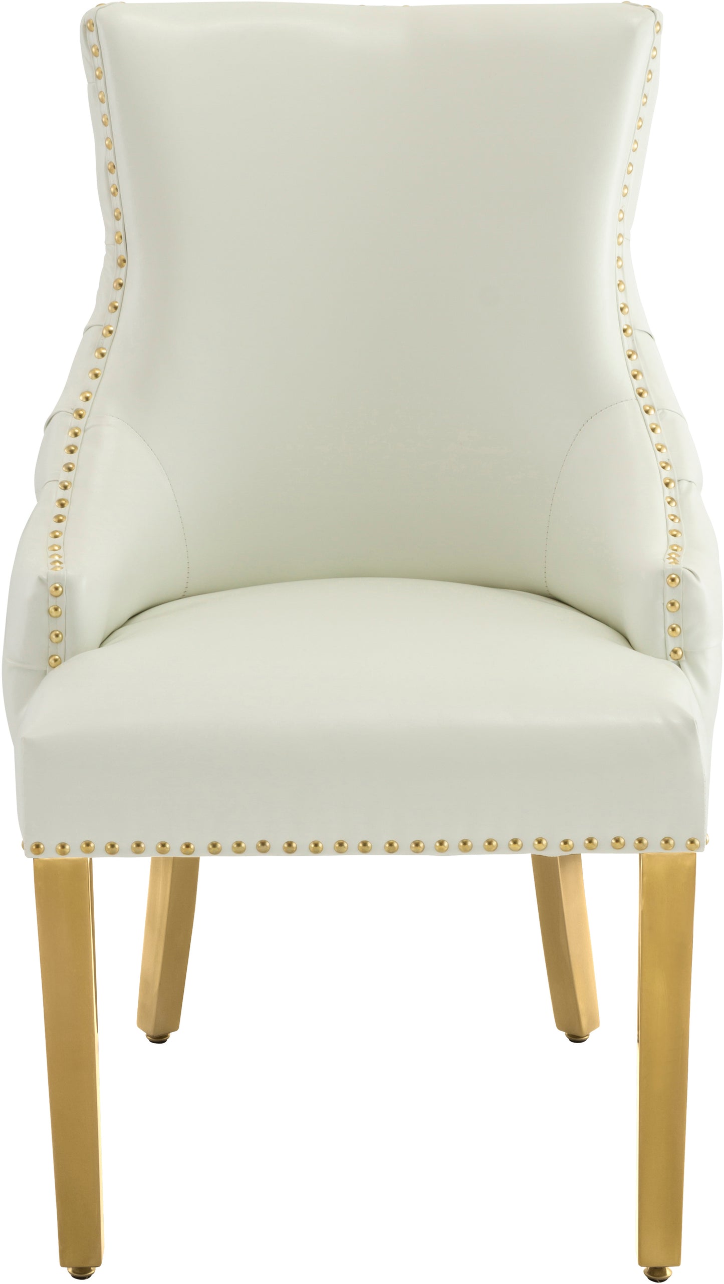 luna white faux leather dining chair c