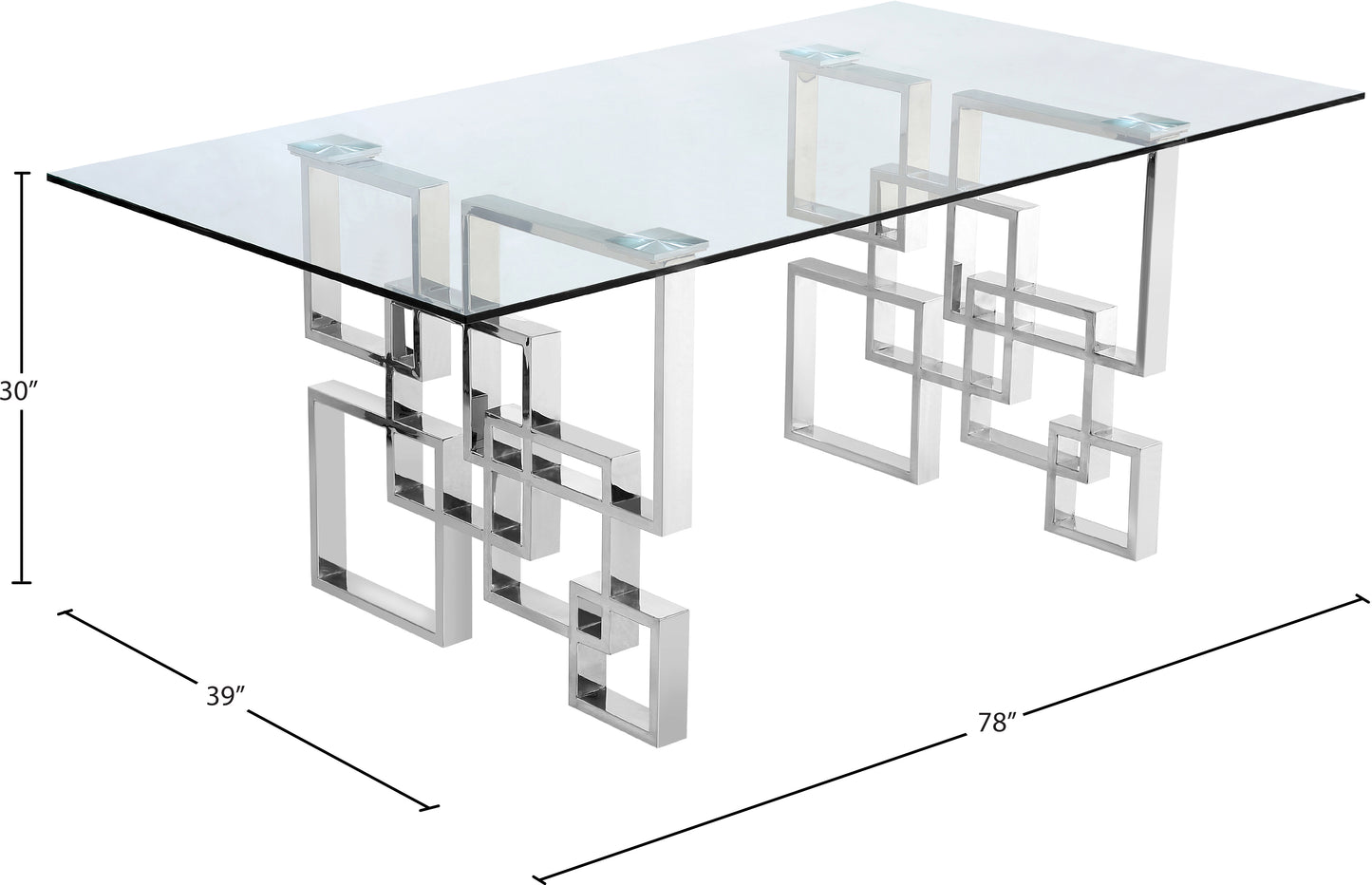 sylvester chrome dining table t