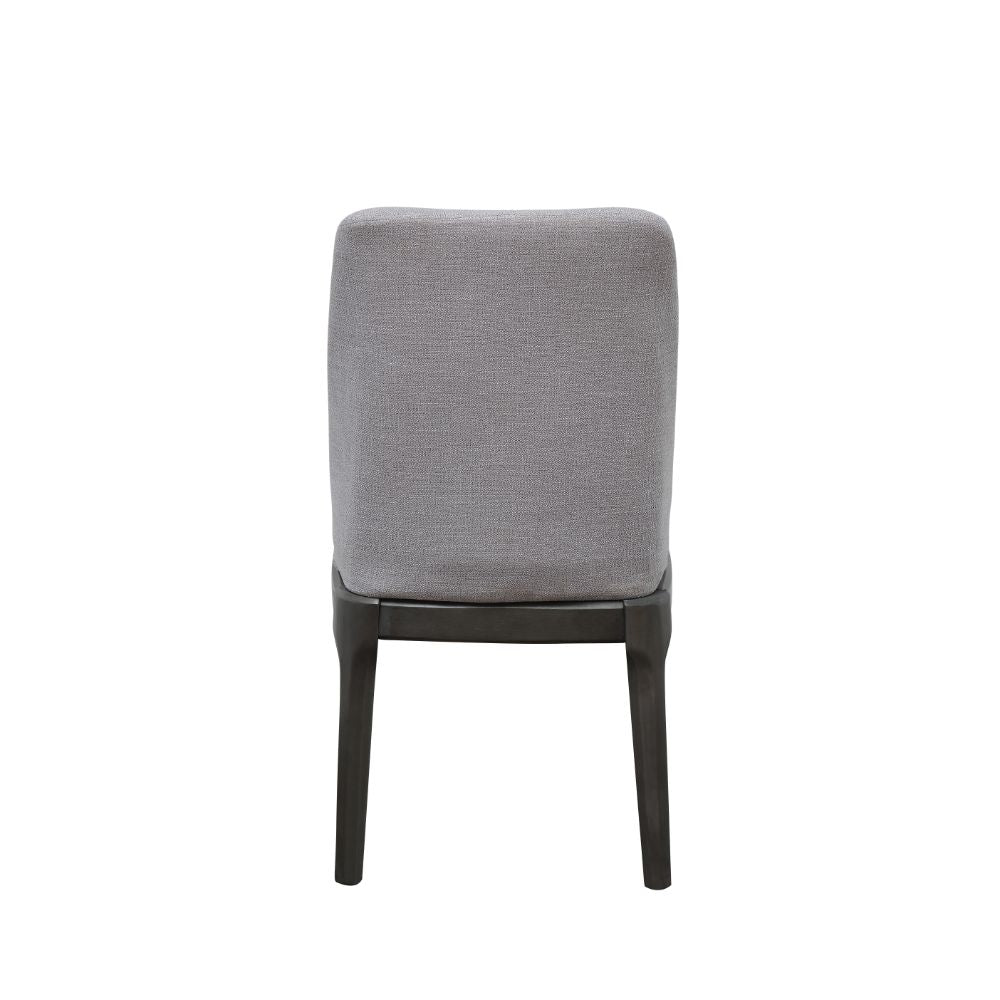 genevieve side chair (set-2), light gray linen & gray oak finish