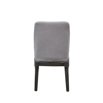 Genevieve Side Chair (Set-2), Light Gray Linen & Gray Oak Finish