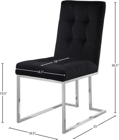 Sylvester Black Velvet Dining Chair C