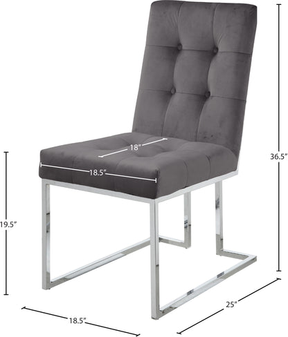 Sylvester Grey Velvet Dining Chair C