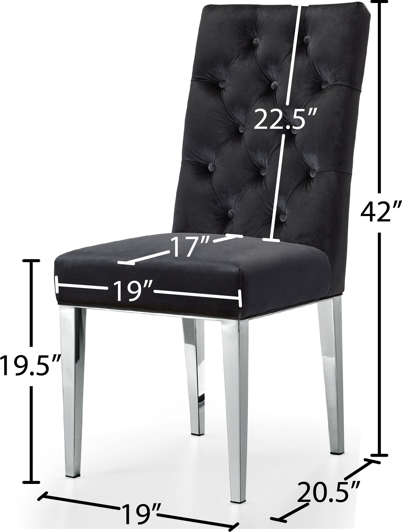 shell black velvet dining chair c