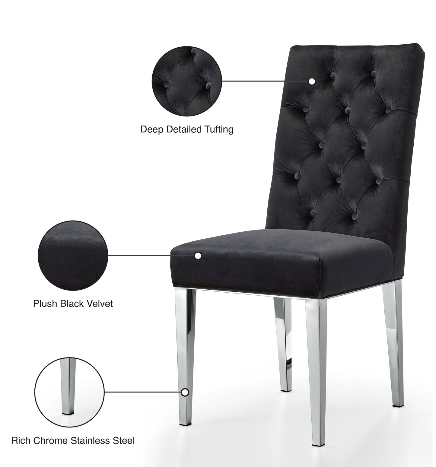 shell black velvet dining chair c