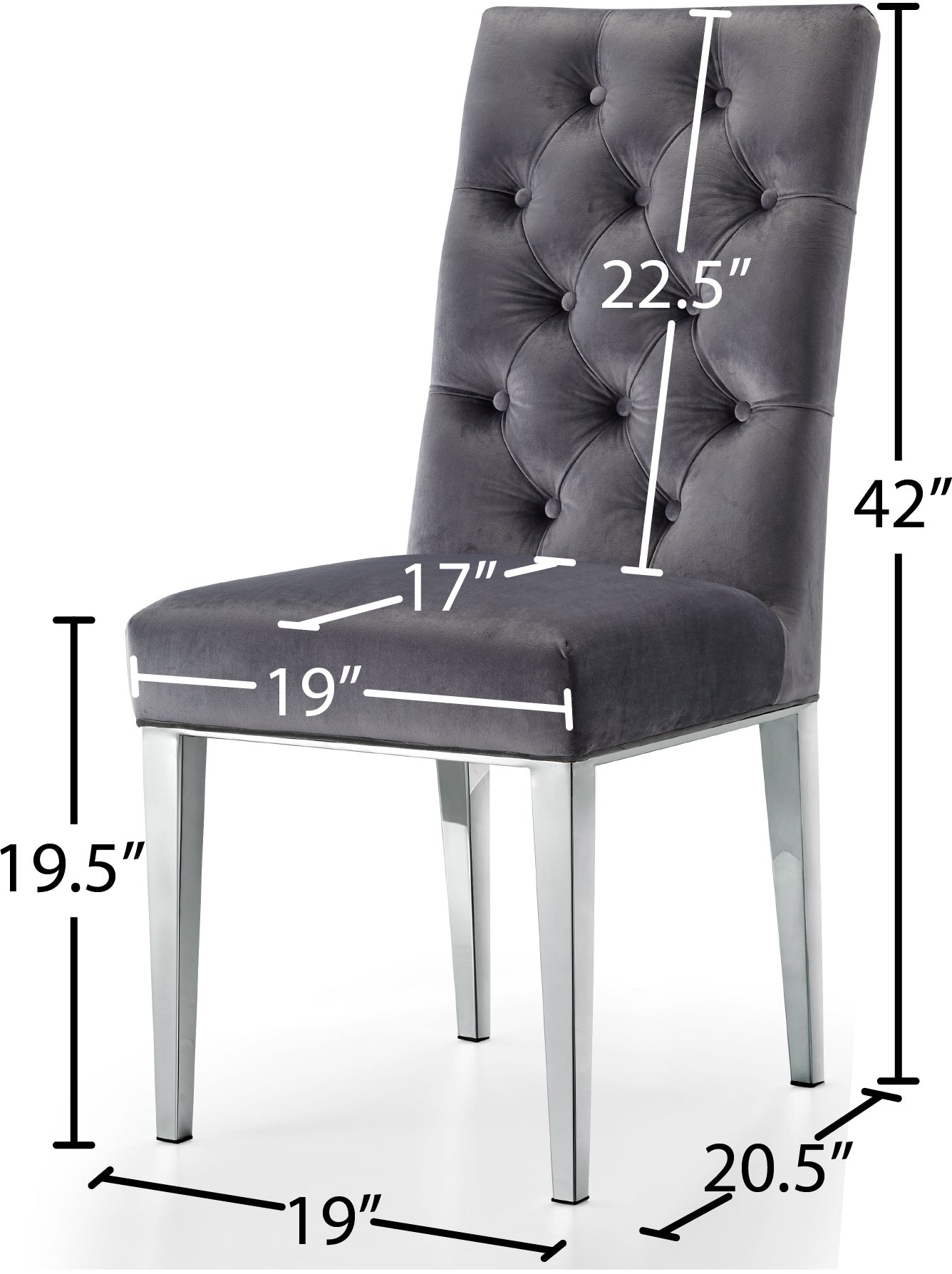 shell grey velvet dining chair c