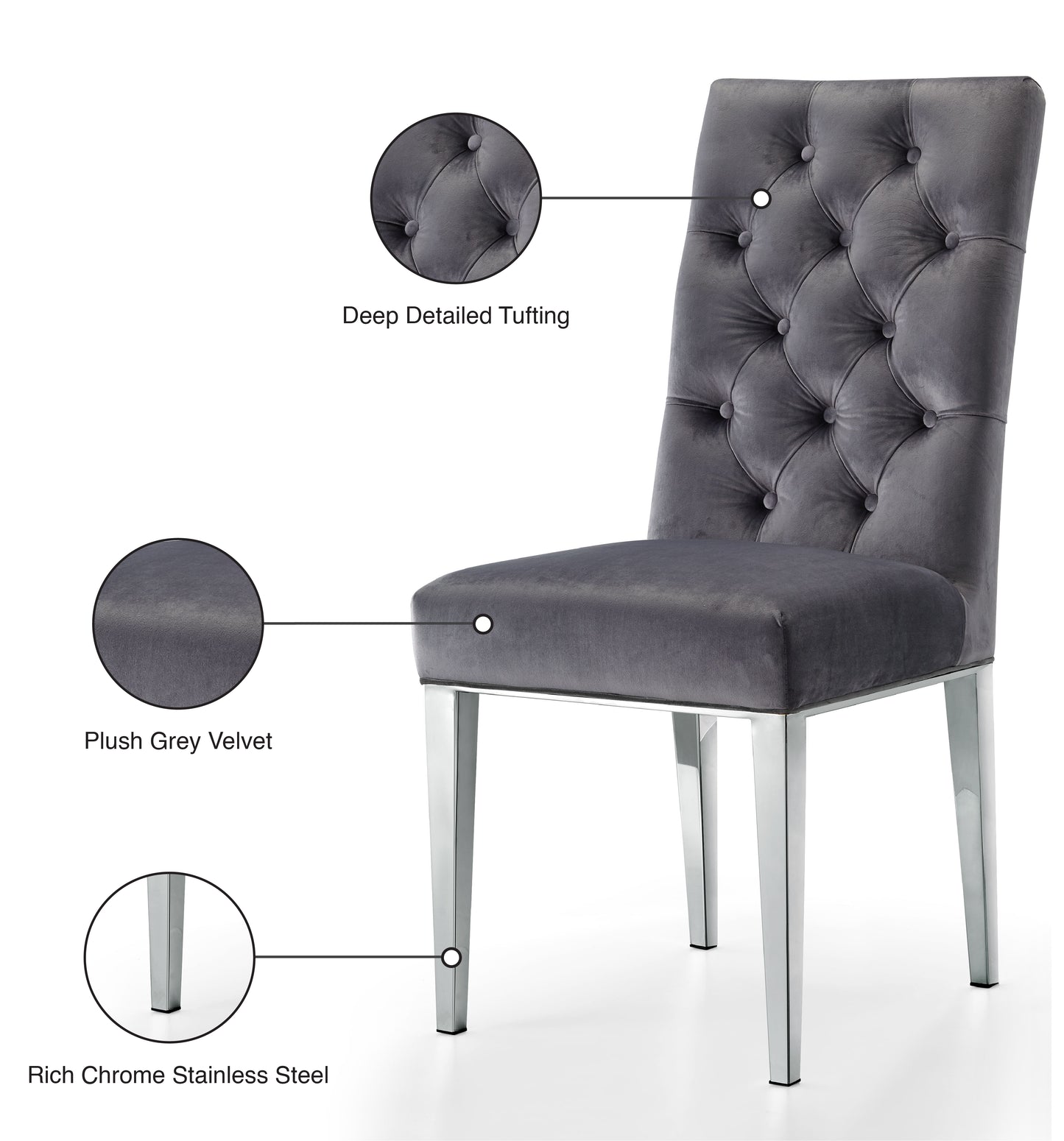 shell grey velvet dining chair c