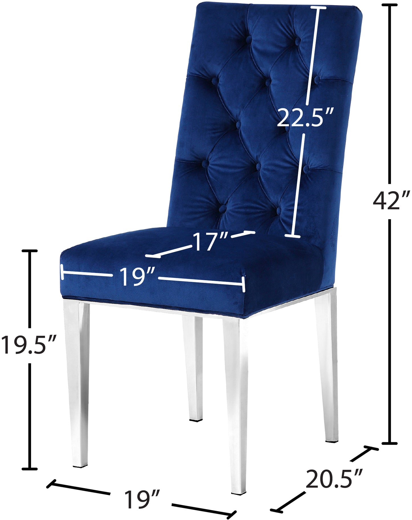 shell navy velvet dining chair c