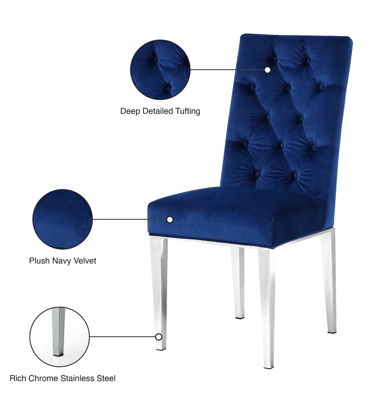 shell navy velvet dining chair c