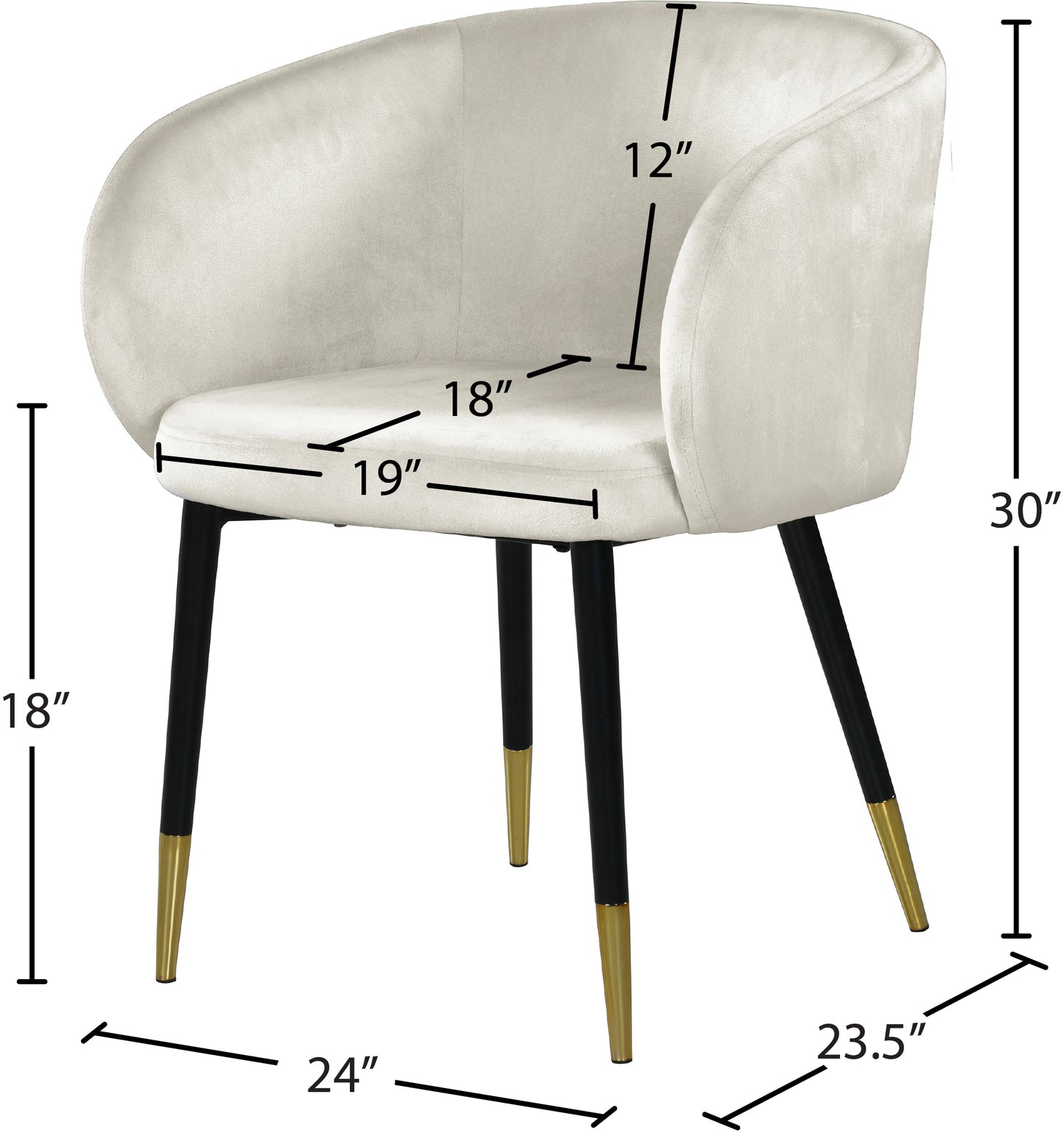 andaz cream velvet dining chair c