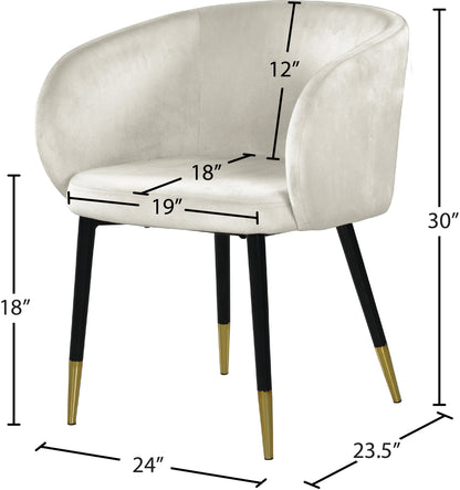 Andaz Cream Velvet Dining Chair C