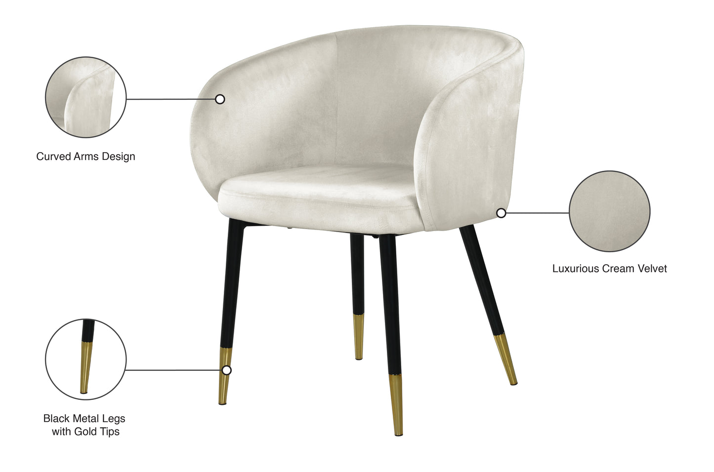 andaz cream velvet dining chair c