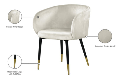 Andaz Cream Velvet Dining Chair C