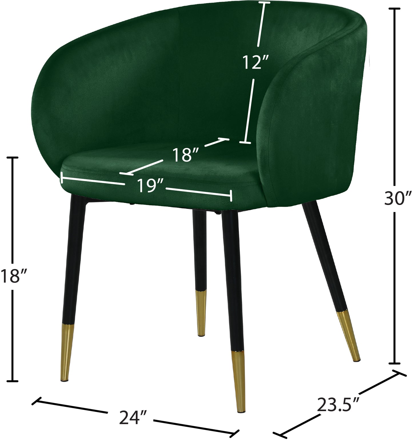 andaz green velvet dining chair c