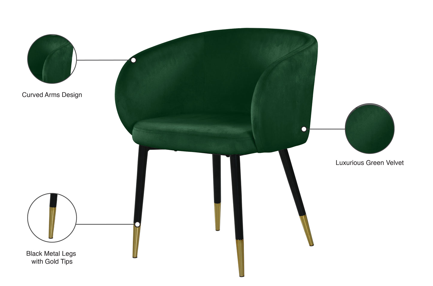 andaz green velvet dining chair c