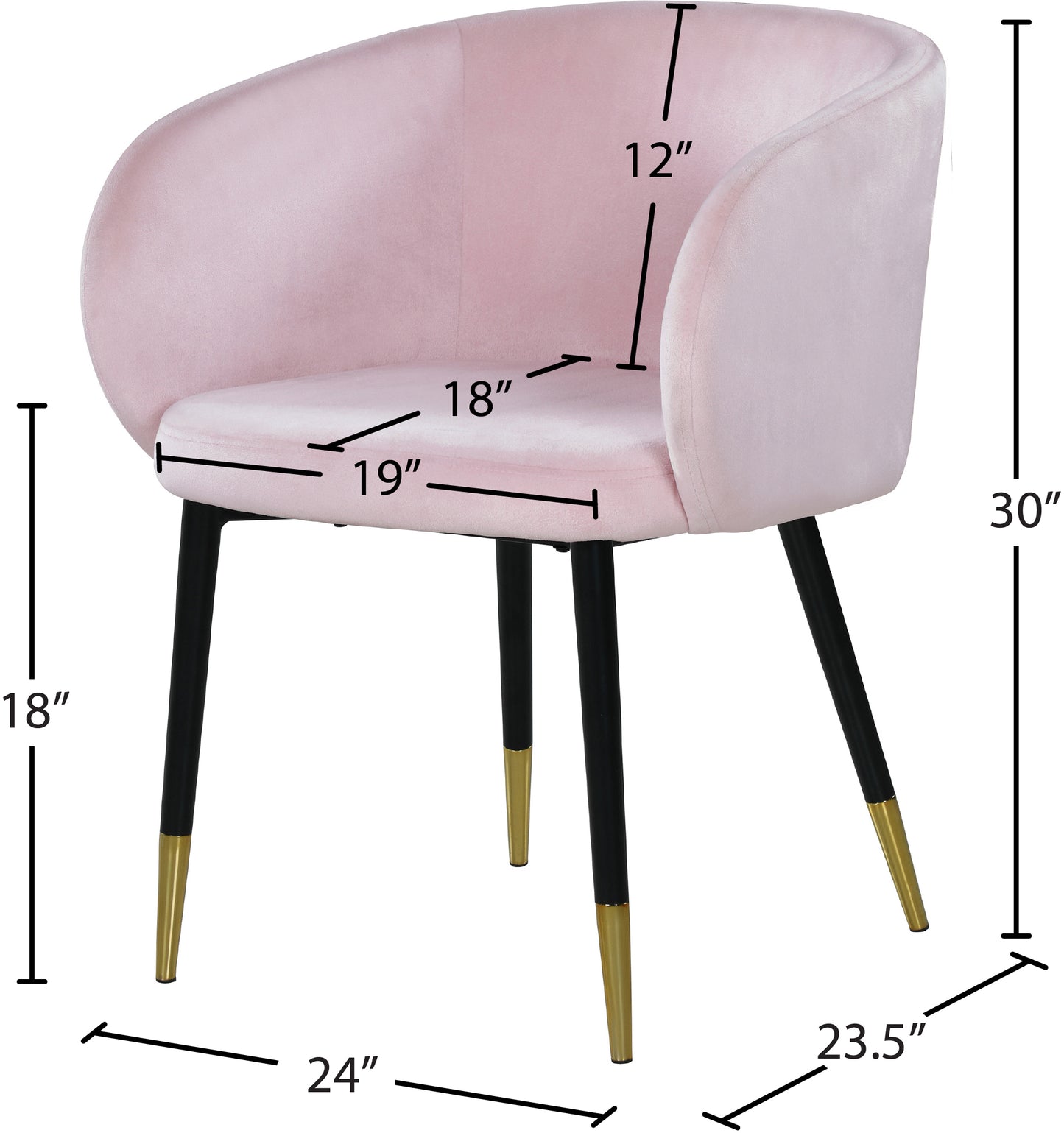 andaz pink velvet dining chair c