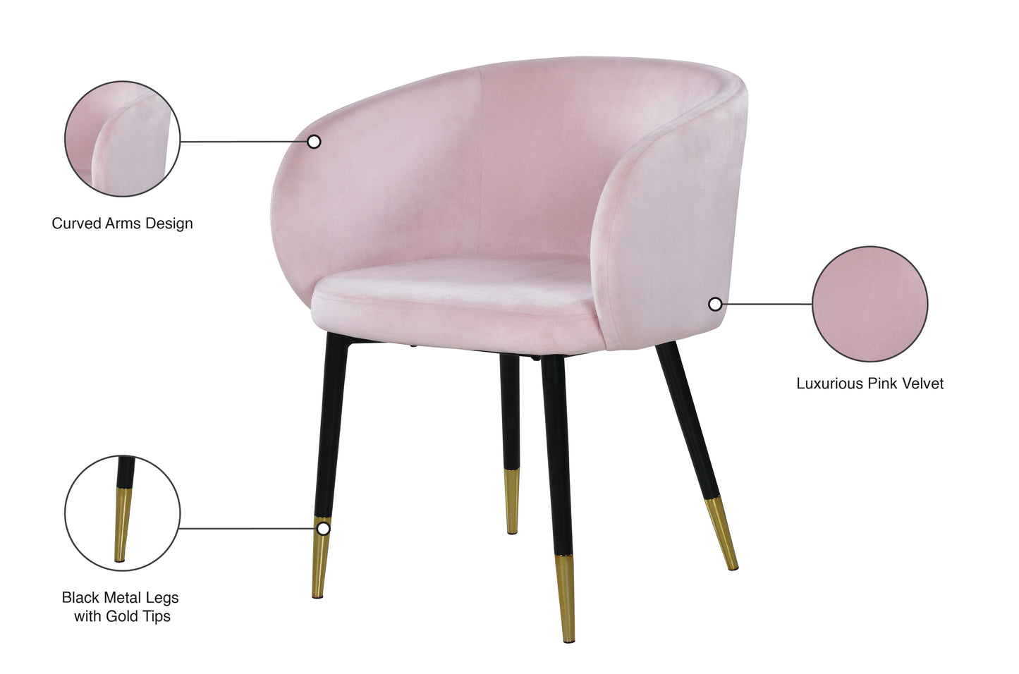 andaz pink velvet dining chair c