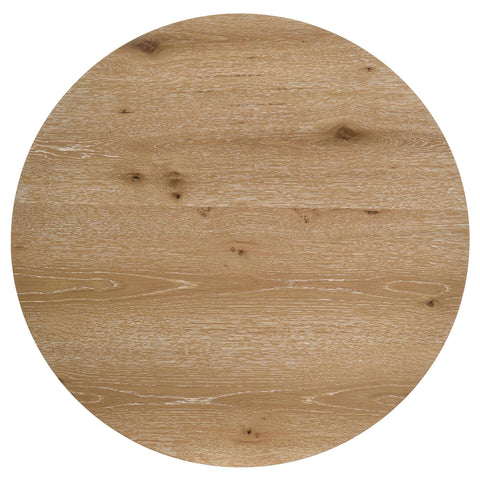 Leighton 3-piece Round Sculptural Wood Coffee Table Set Light Oak