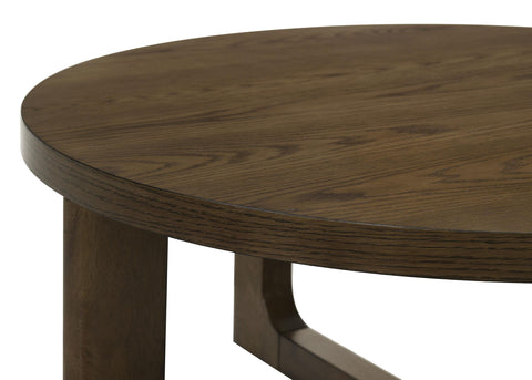 Leighton Round Sculptural Wood End Table Brown