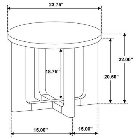 Leighton Round Sculptural Wood End Table Brown