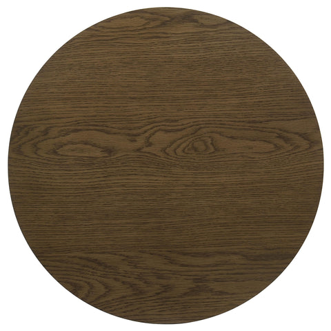 Leighton 2-piece Round Sculptural Wood Coffee Table Set Brown