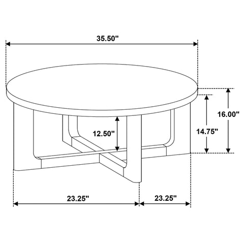 Leighton 2-piece Round Sculptural Wood Coffee Table Set Brown