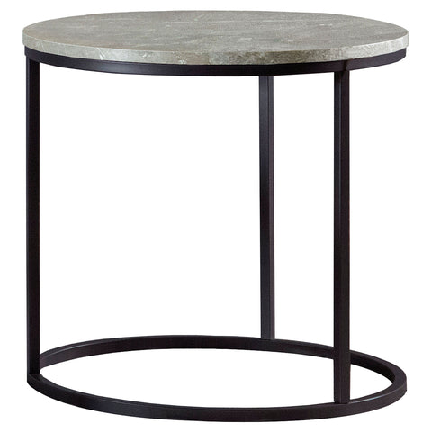 Rickman Round Faux Marble Side End Table GreyGrey Faux Marble