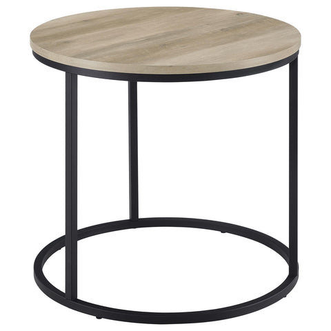 Bling Round Occasional Side End Table Distressed Pine
