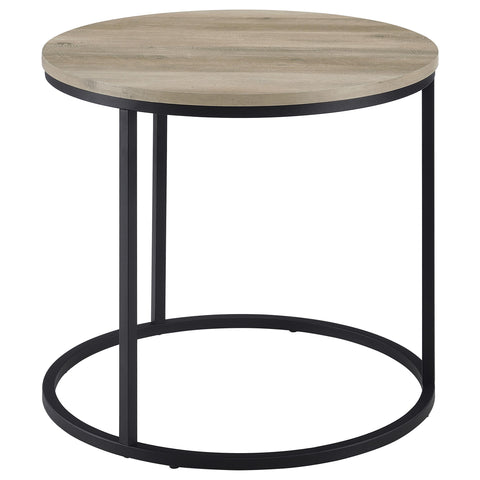 Bling Round Occasional Side End Table Distressed Pine