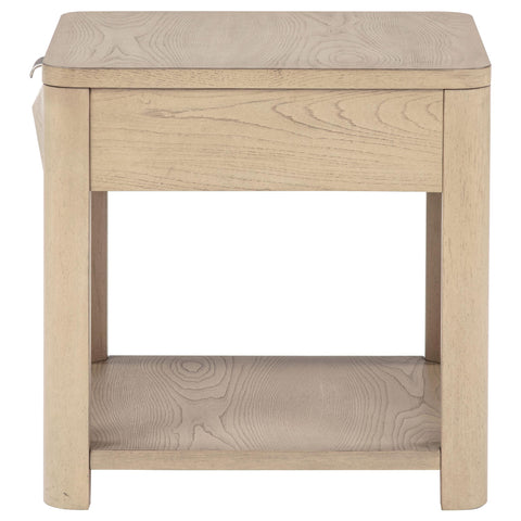 Felicity Wood End Table with Drawer and Shelf Light Elm