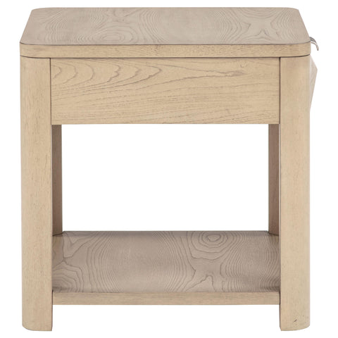 Felicity Wood End Table with Drawer and Shelf Light Elm
