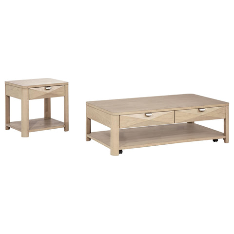 Felicity 2-piece Coffee Table Set with Storage Light Elm