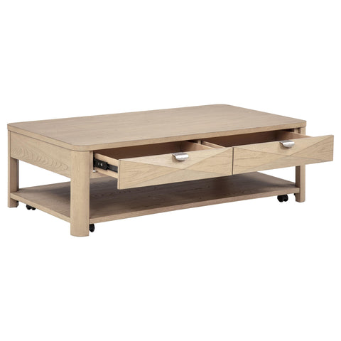 Felicity 2-piece Coffee Table Set with Storage Light Elm