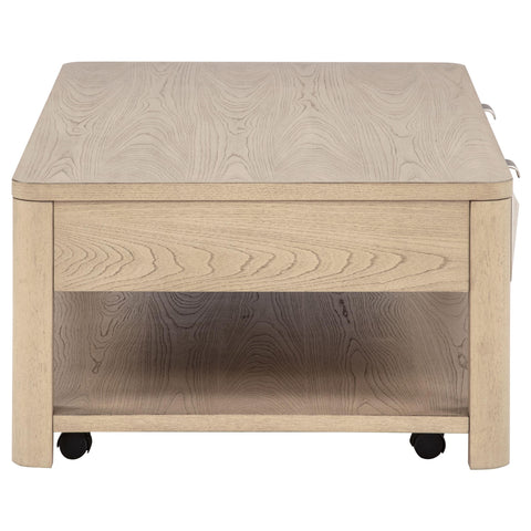 Felicity Wood Coffee Table with 2 Drawers and Shelf Light Elm