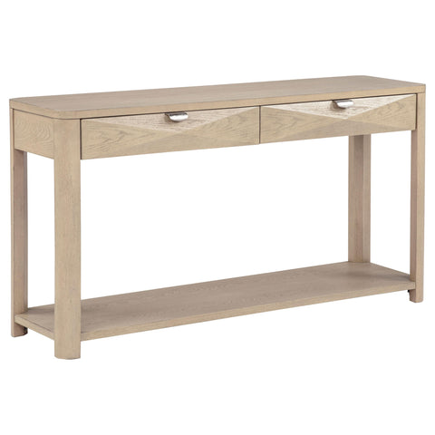 Felicity Sofa Console Table with 2 Drawers and Shelf Light Elm
