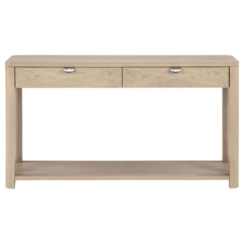 Felicity Sofa Console Table with 2 Drawers and Shelf Light Elm