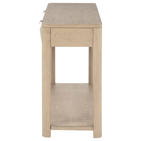 Felicity Sofa Console Table with 2 Drawers and Shelf Light Elm