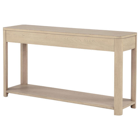 Felicity Sofa Console Table with 2 Drawers and Shelf Light Elm