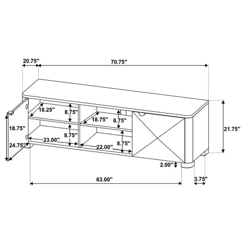 Felicity 71-inch TV Stand Media Console Coffee