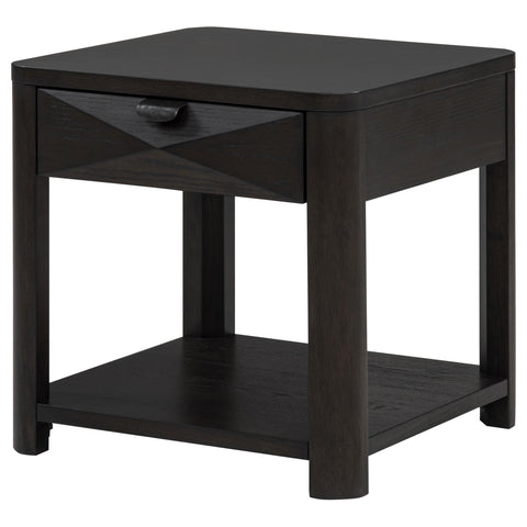 Felicity Wood End Table with Drawer and Shelf Coffee