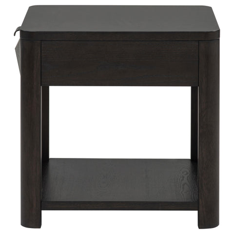 Felicity Wood End Table with Drawer and Shelf Coffee