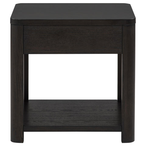 Felicity Wood End Table with Drawer and Shelf Coffee