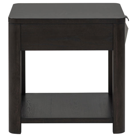 Felicity Wood End Table with Drawer and Shelf Coffee
